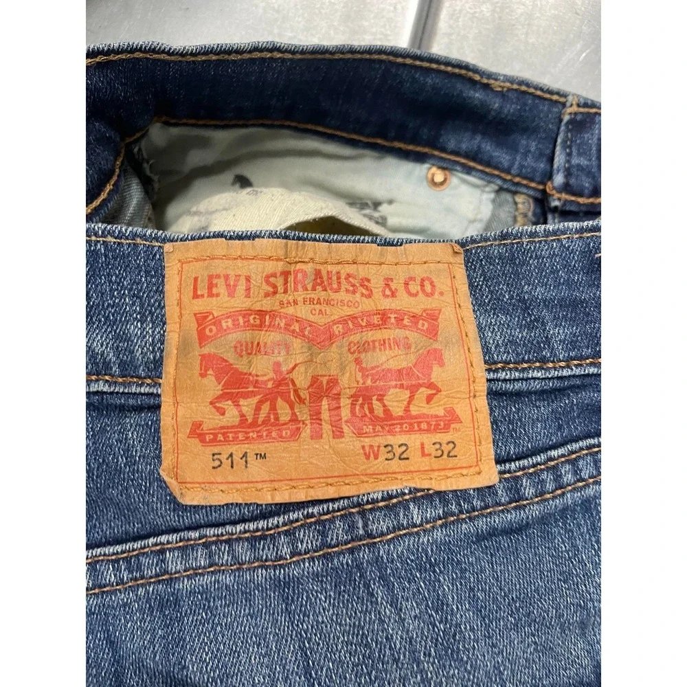 Levis 511 Jeans Mens 31X32‎ Blue Medium Wash Denim Slim Straight Leg